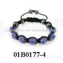 shamballa bracelet with stone with Polymer clay Crystal balls
